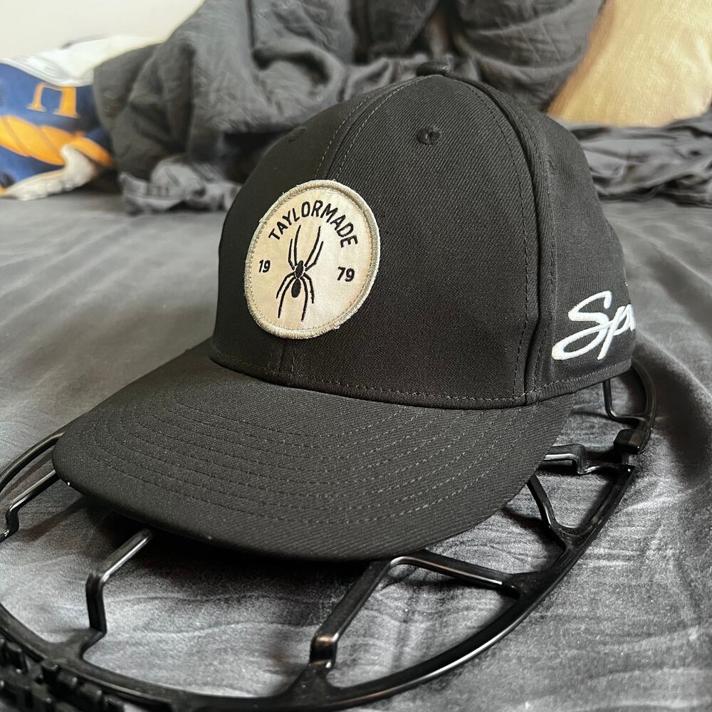 TaylorMade Spider Snapback Hat Black One Size Golf Cap Adjustable 1979 Logo